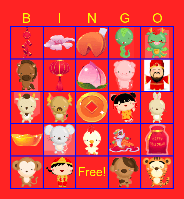 Chinese New Year Bingo Card