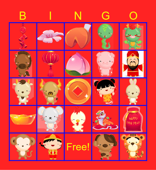 Chinese New Year Bingo Card