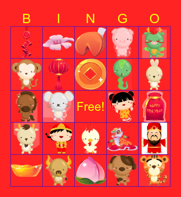 Chinese New Year Bingo Card