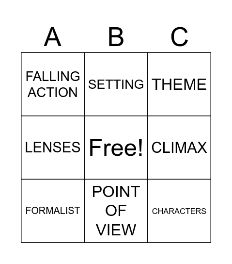 CRITICAL APPROACH Bingo Card