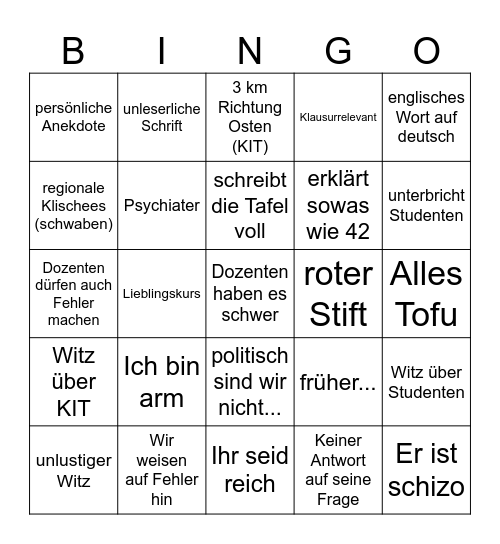 Roethig Bingo Card