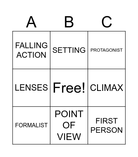 CRITICAL APPROACH Bingo Card