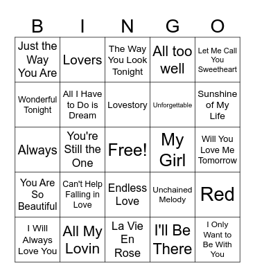 Love Bingo Card