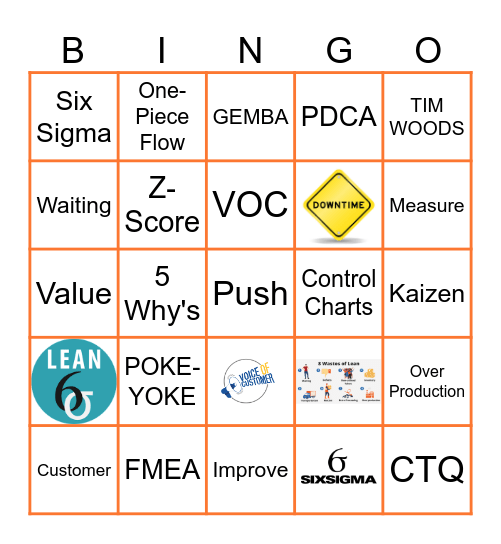 LEAN SIX SIGMA Bingo Card