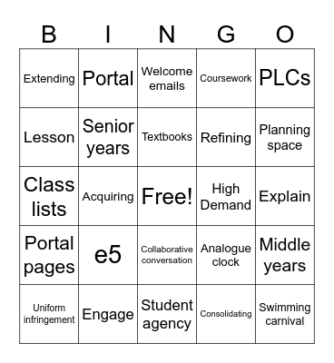 Welcome to Maths and Science! Bingo Card