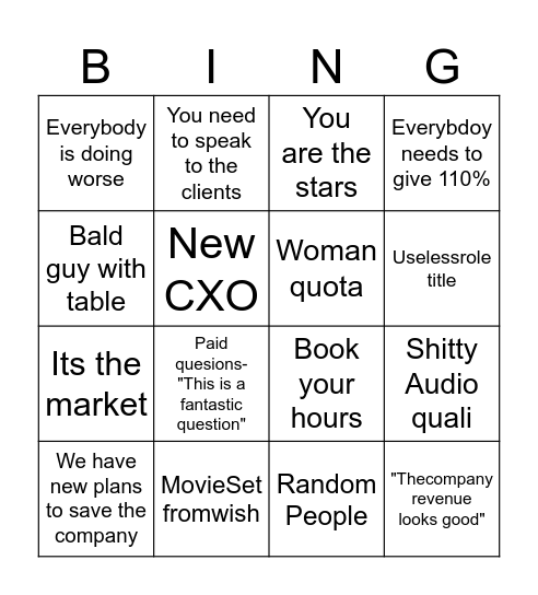 All-Hands Call Action Bingo Card