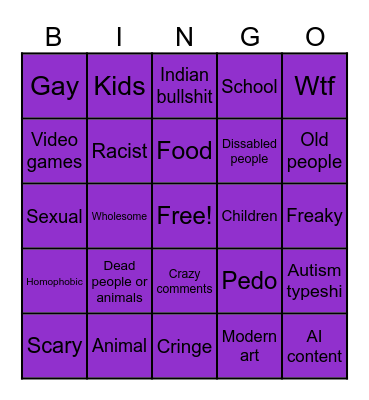 Ig reels Bingo Card
