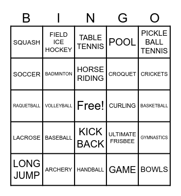 INVASION GAME Bingo Card