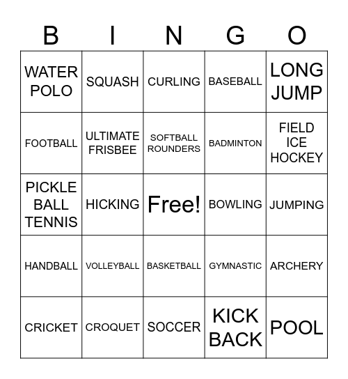 INVASION GAME Bingo Card