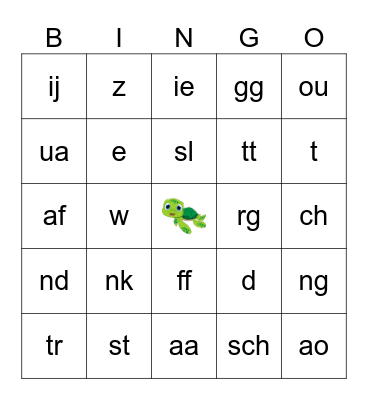 juf Joyce's spelling Bingo Card