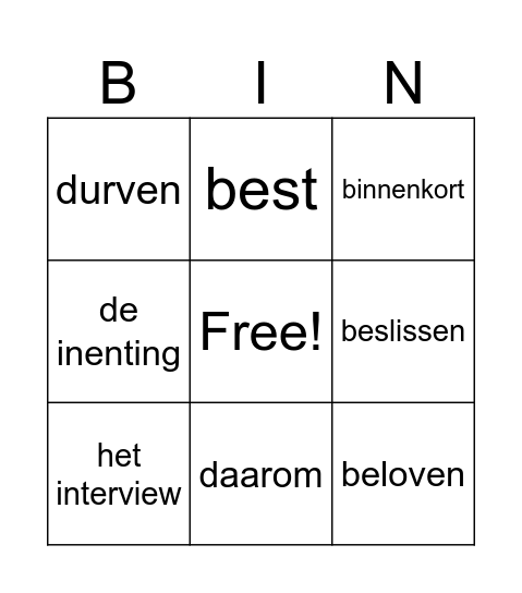 les 5 Bingo Card