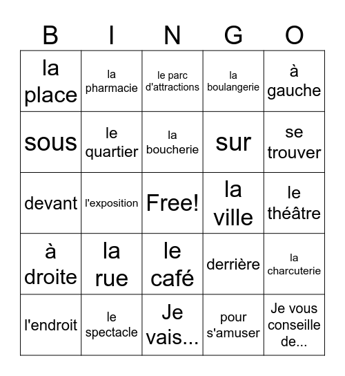 J. Bowers EC 2 4.1 Vocabulary Bingo Card