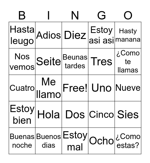 Bingo Card