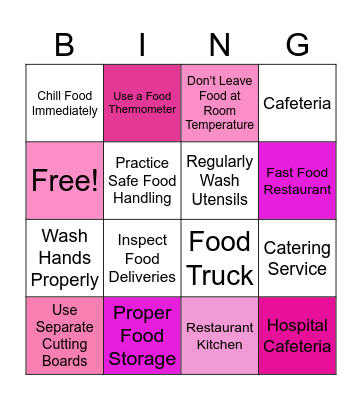 "Food Safety Bingo Blitz" Bingo Card