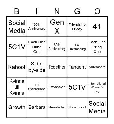 MTM 2025 Bingo Card