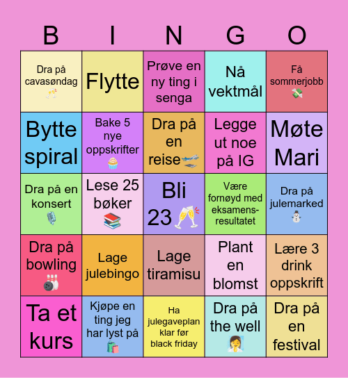 2025 bingooo Bingo Card