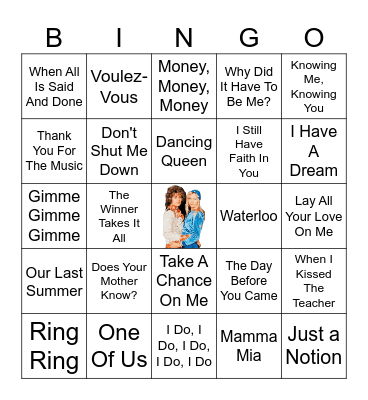 ABBA Bingo Card