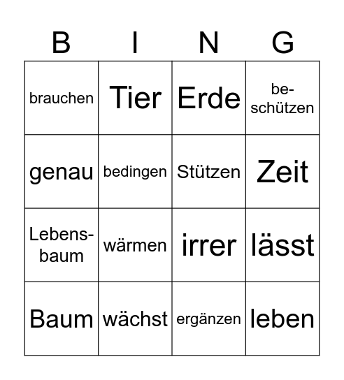 Feuer, Wasser, Erde, Luft Bingo Card