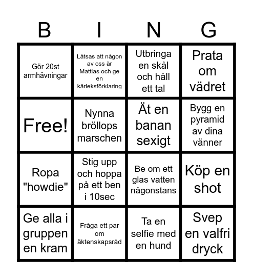 Möhippa Bingo Card