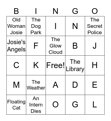 Welcome to Night Vale Bingo Card