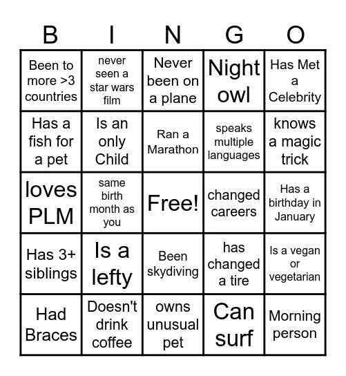 PLM & HSDC Cookie Cocoa Social Bingo Card