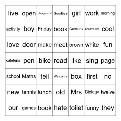 PRESENTATION BINGO Card