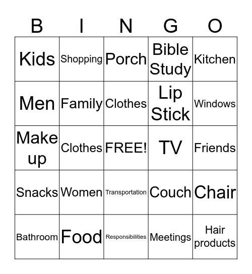 Paradise House  Bingo Card