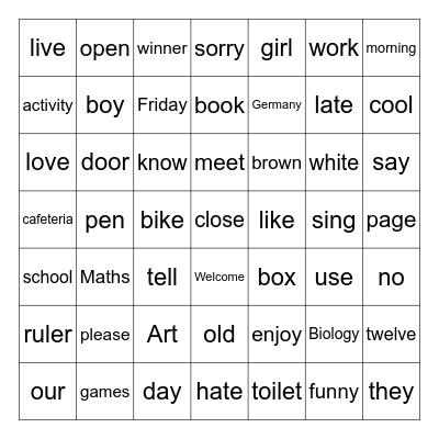 PRESENTATION BINGO Card