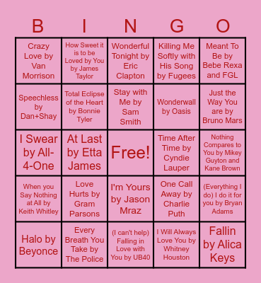 Love Bingo Card