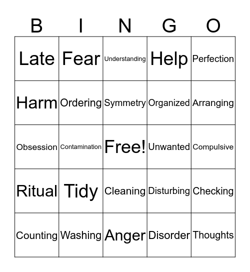 OCD BINGO Card