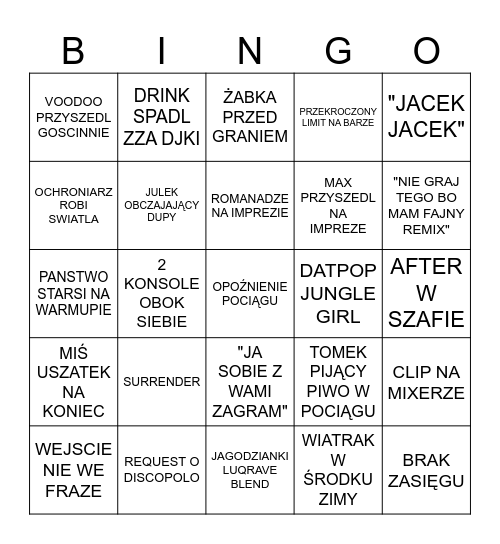 DOBRANOCKA BINGO Card