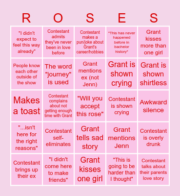 BACHELOR BINGO Card