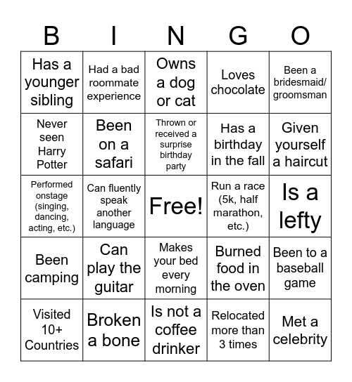 Strategic Initiatives Team Bingo Card