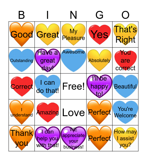 Show some Love to your Customer Bingo Card
