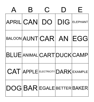 Bingo Card