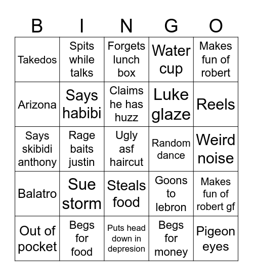 Jonathan bingo Card