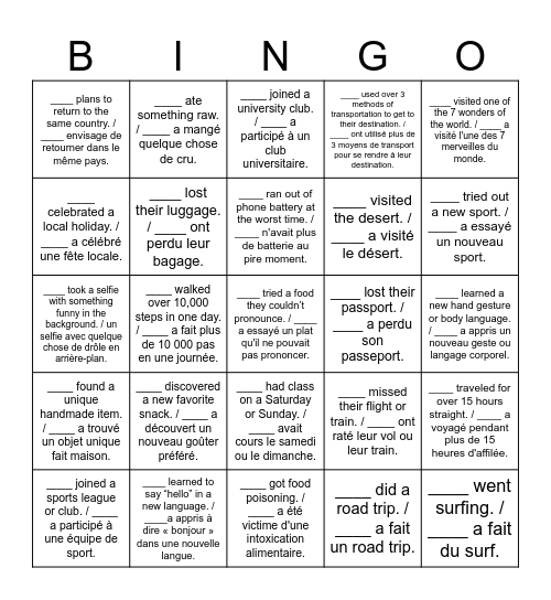 GO-LaSalle BINGO Card