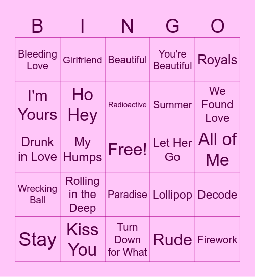 BEYOND THE PINK Bingo Card