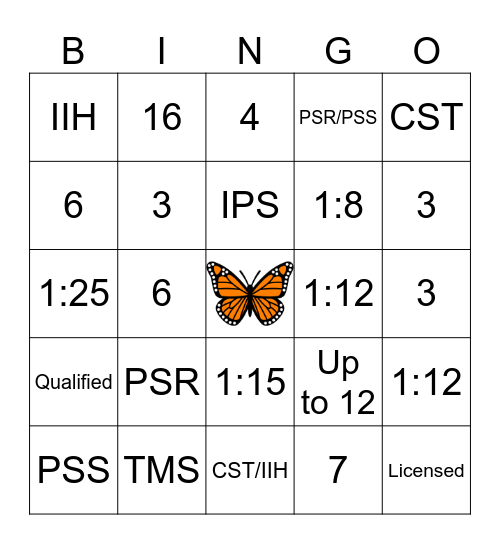 Monarch Bingo Card