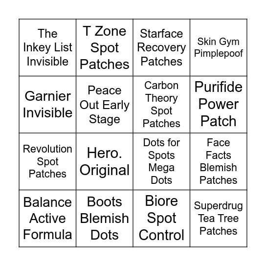 Patch Bingo Card