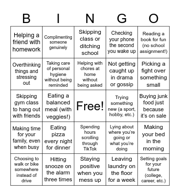 Habbit Bingo Card