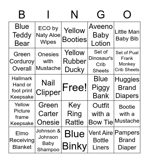 John-Isaac Wesley Isbell's Welcome Shower Bingo Card