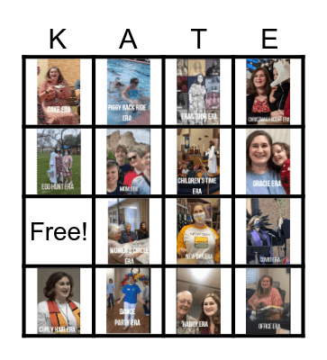 Pastor Kate - The Eras Tour Bingo Card