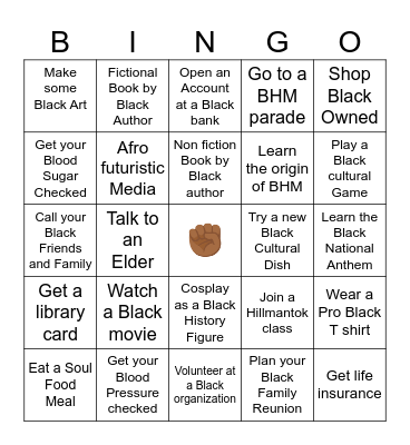 Black History Month Bingo Card