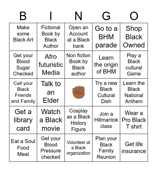 Black History Month Bingo Card