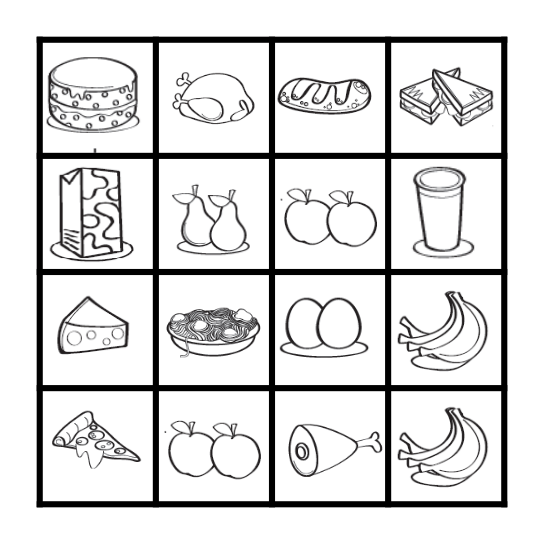 Food bingo Card