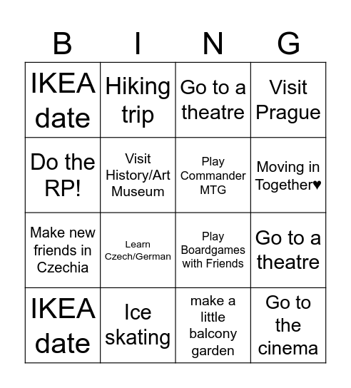 Laura and Vašek's Bing2025 Bingo Card