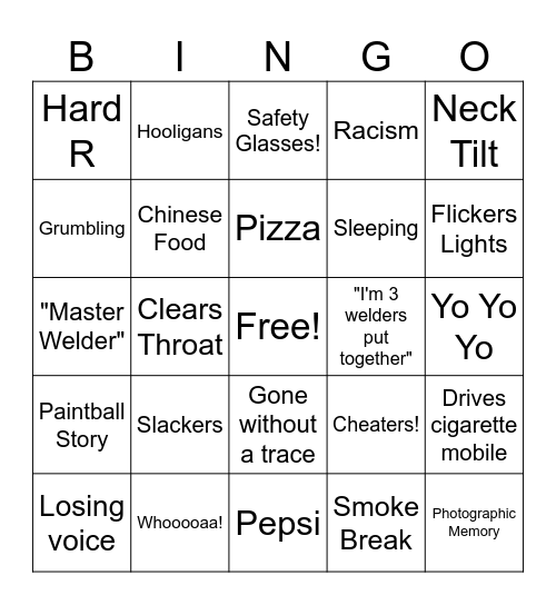 Pete Bingo Card