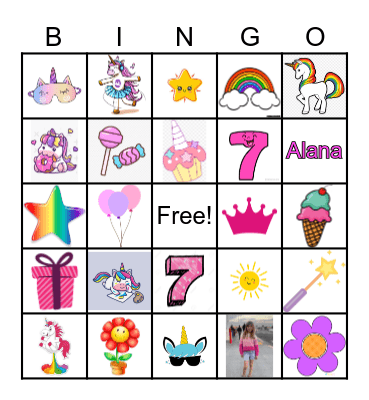 Unicorn BINGO Card