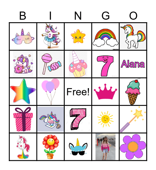 Unicorn BINGO Card